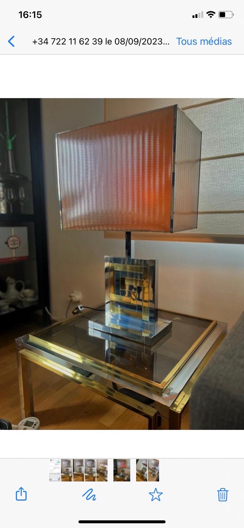Fin du 20e siècle Lampe de bureau BD Lumica en laiton bicolore, Espagne, 1970 en vente