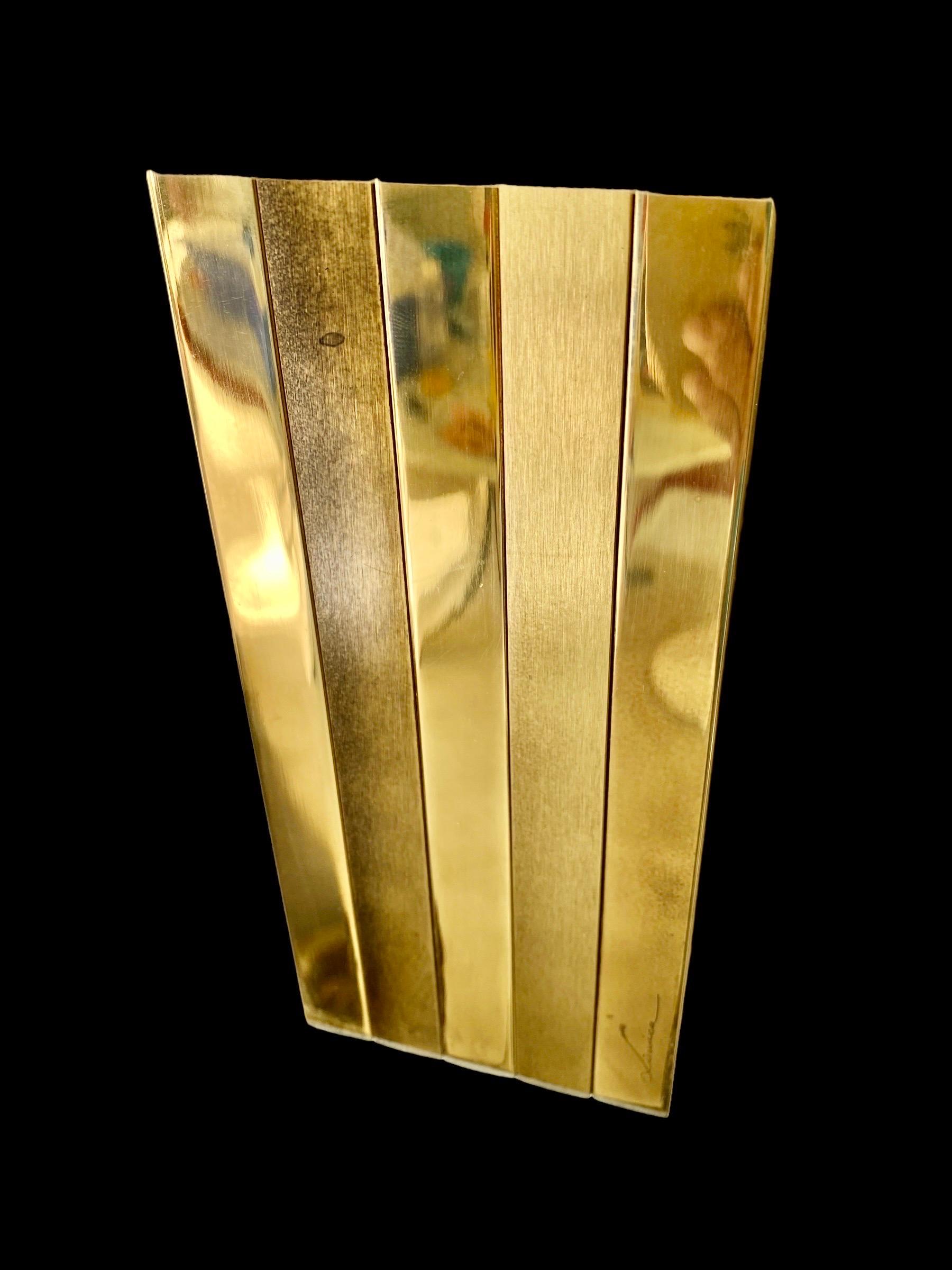 Bd lumica  brass gilt gold table lamp or Wall Sconce pair , spain 1970 In Good Condition For Sale In DÉNIA, ES