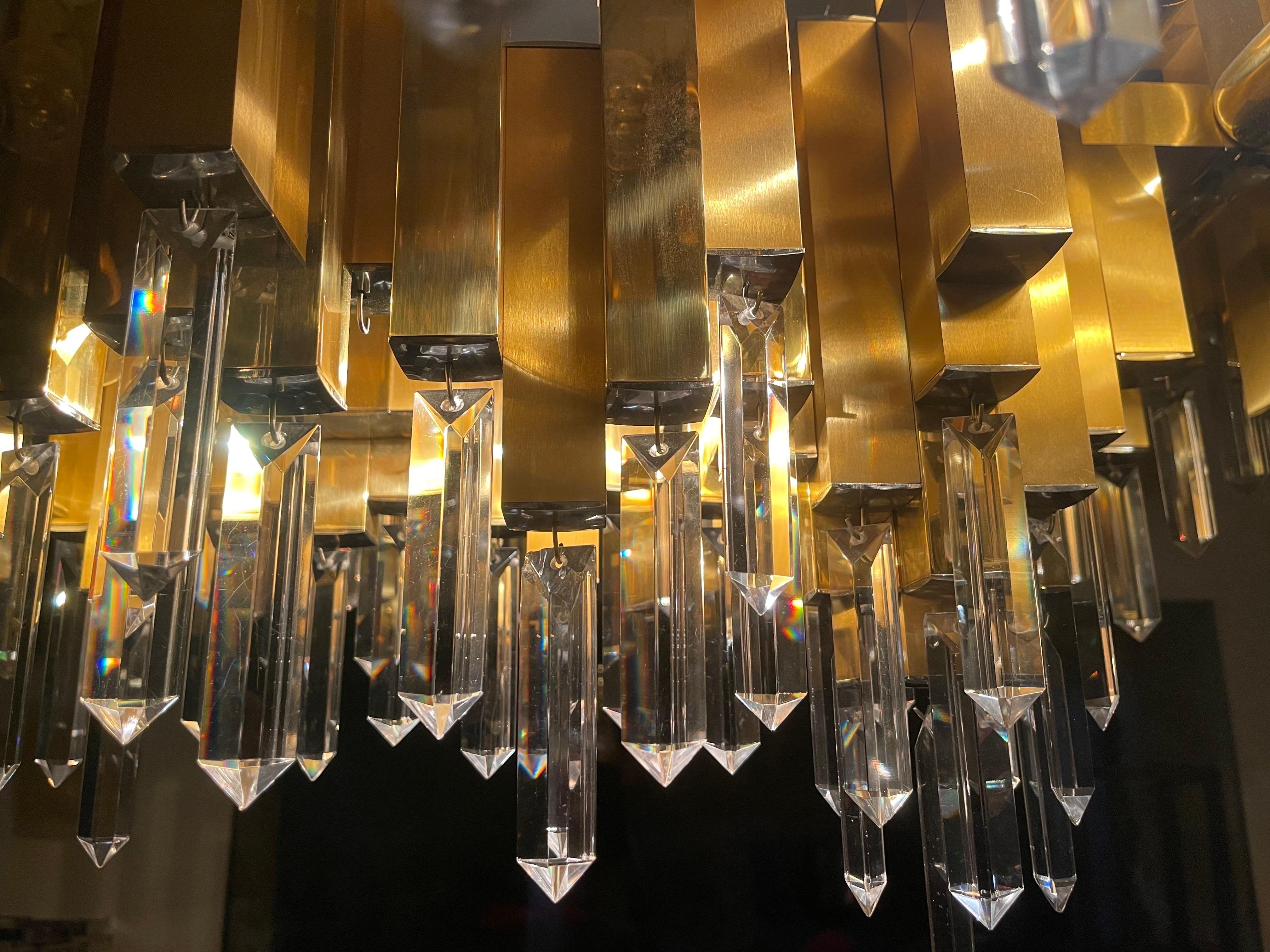 Bd Lumica Kronleuchter kristall mit Vollvergoldung Modell XXL , Spanien 1970er Jahre im Zustand „Gut“ im Angebot in La xara, VC