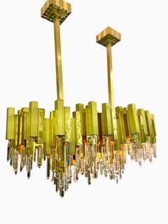 Bd Lumica chandelier cristal with full gilt gold model XXL , Spain 1970s