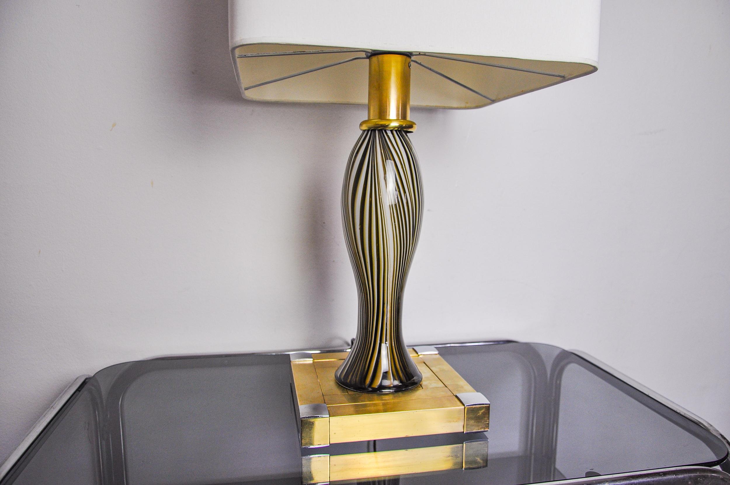 Lampe de table Bd Lumica, verre de Murano et laiton, Italie, 1970 Bon état - En vente à BARCELONA, ES