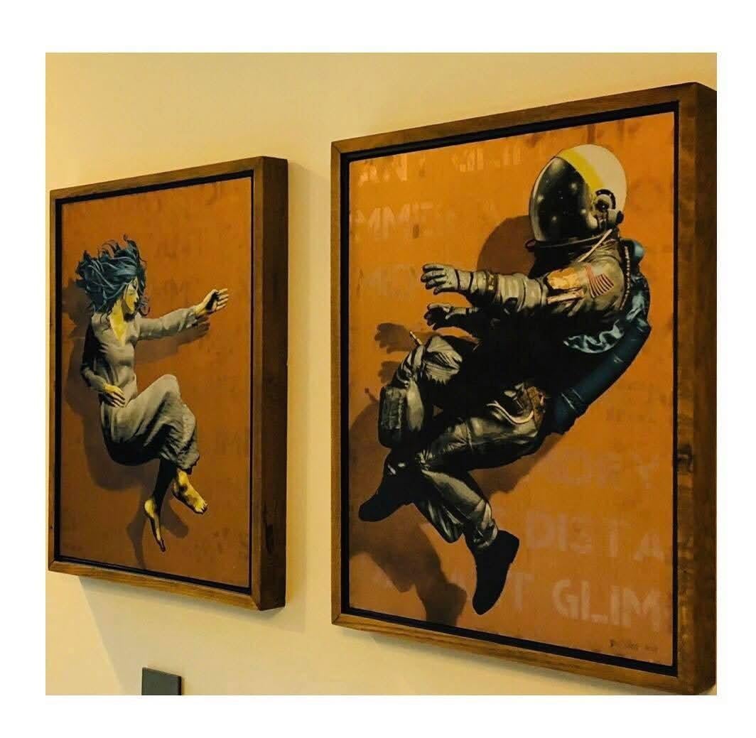Memories Distant Glimmer Diptych by BD White For Sale 3