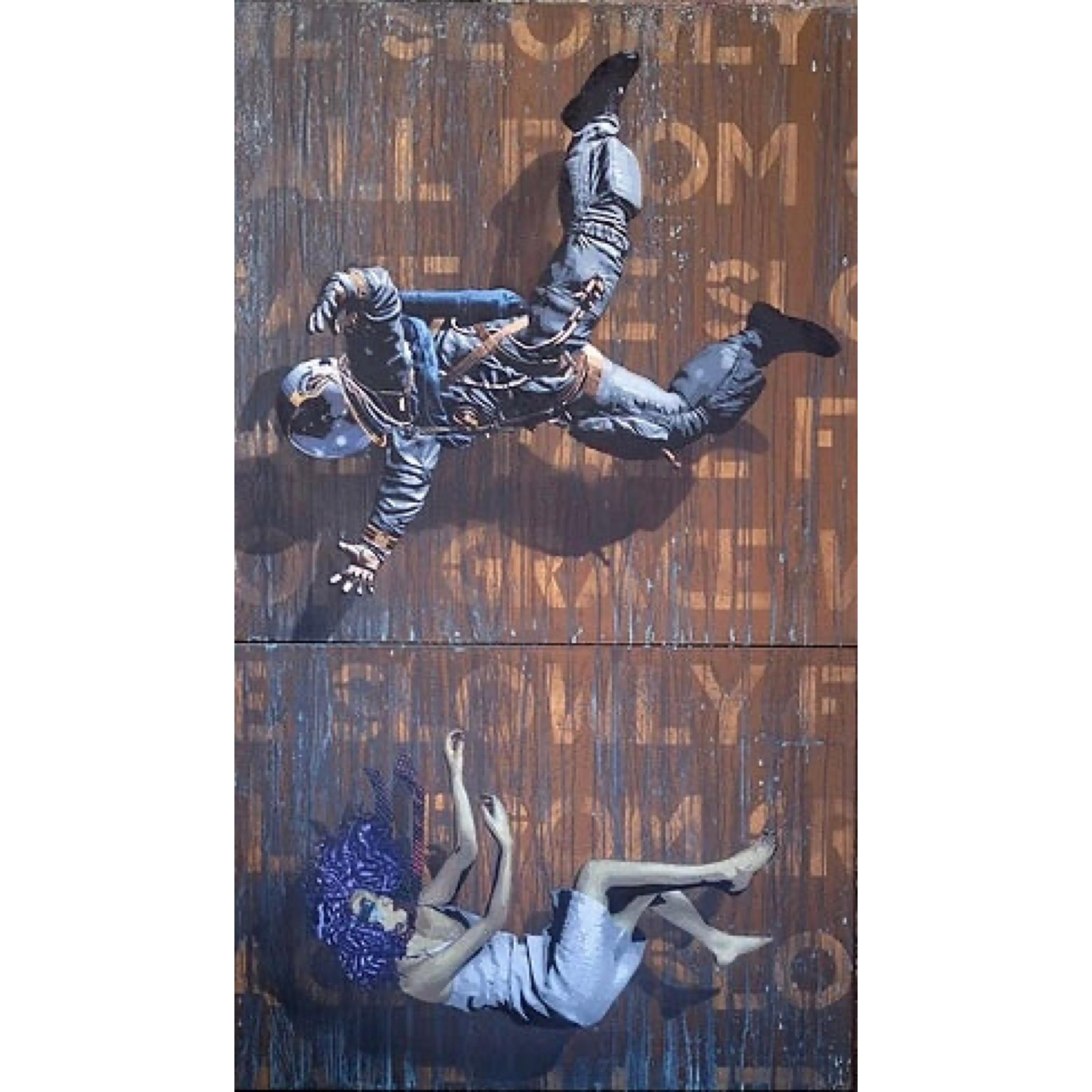 We Slowly Fall From Grace Diptych by BD White