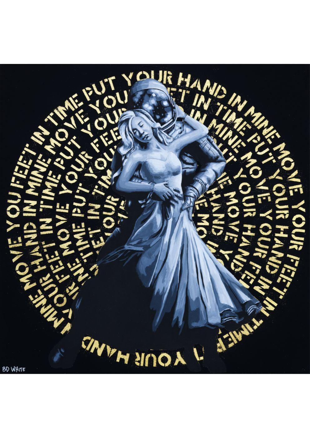 Move Your Feet In Time Put Your Hand In Mine by BD White 

12x12 inches 

Acrylic and 24kt Gold Leaf on wood panel 

Signed by BD White 

COA included

