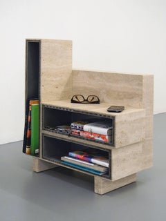 BDC Side Table in Travertine and AluCore, Right