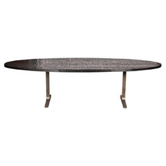 BDDW Split Bamboo Dining Table with Bronze Base
