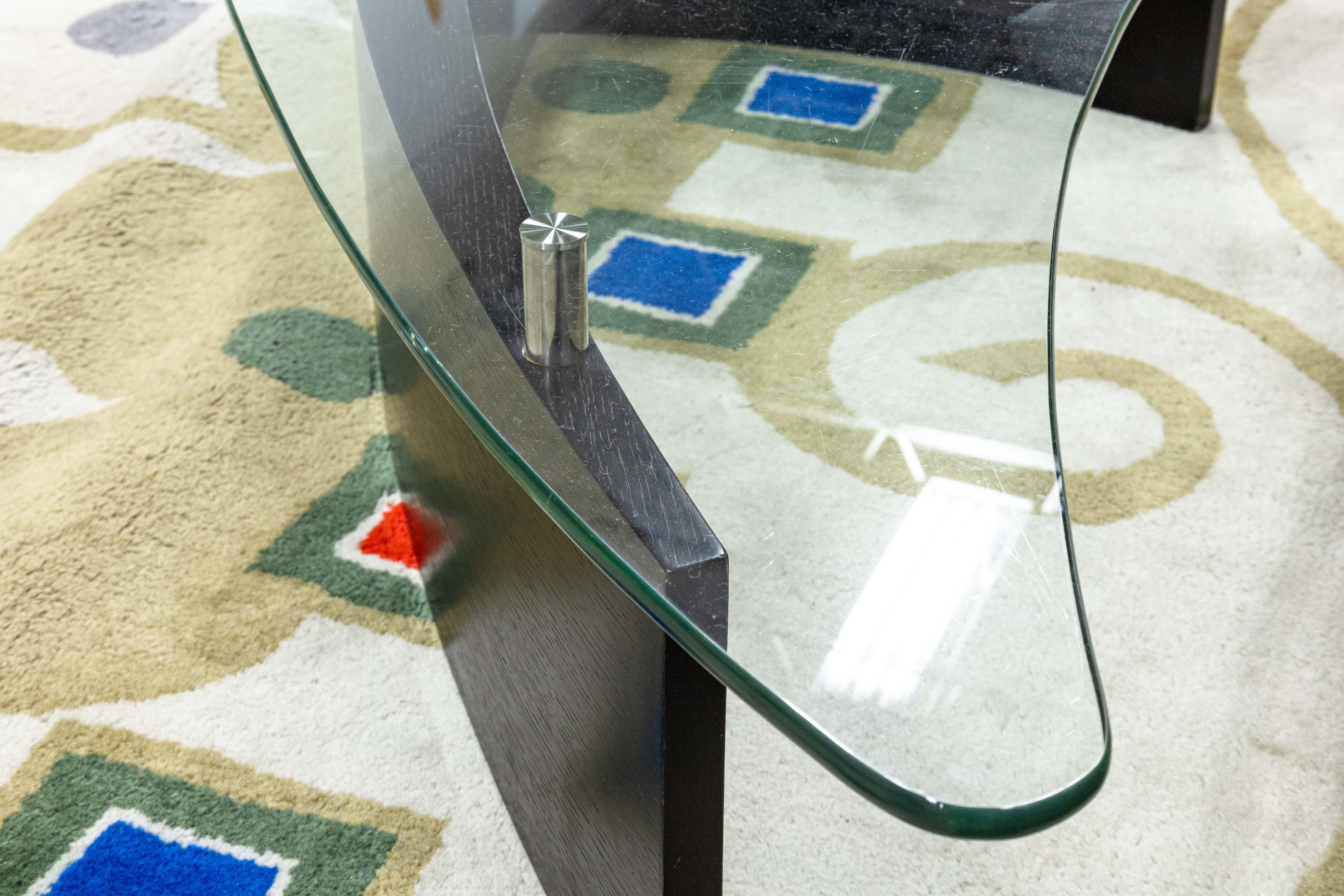 American BDI Furniture Fin 1106 Black Wood Metal and Glass Contemporary Coffee Table