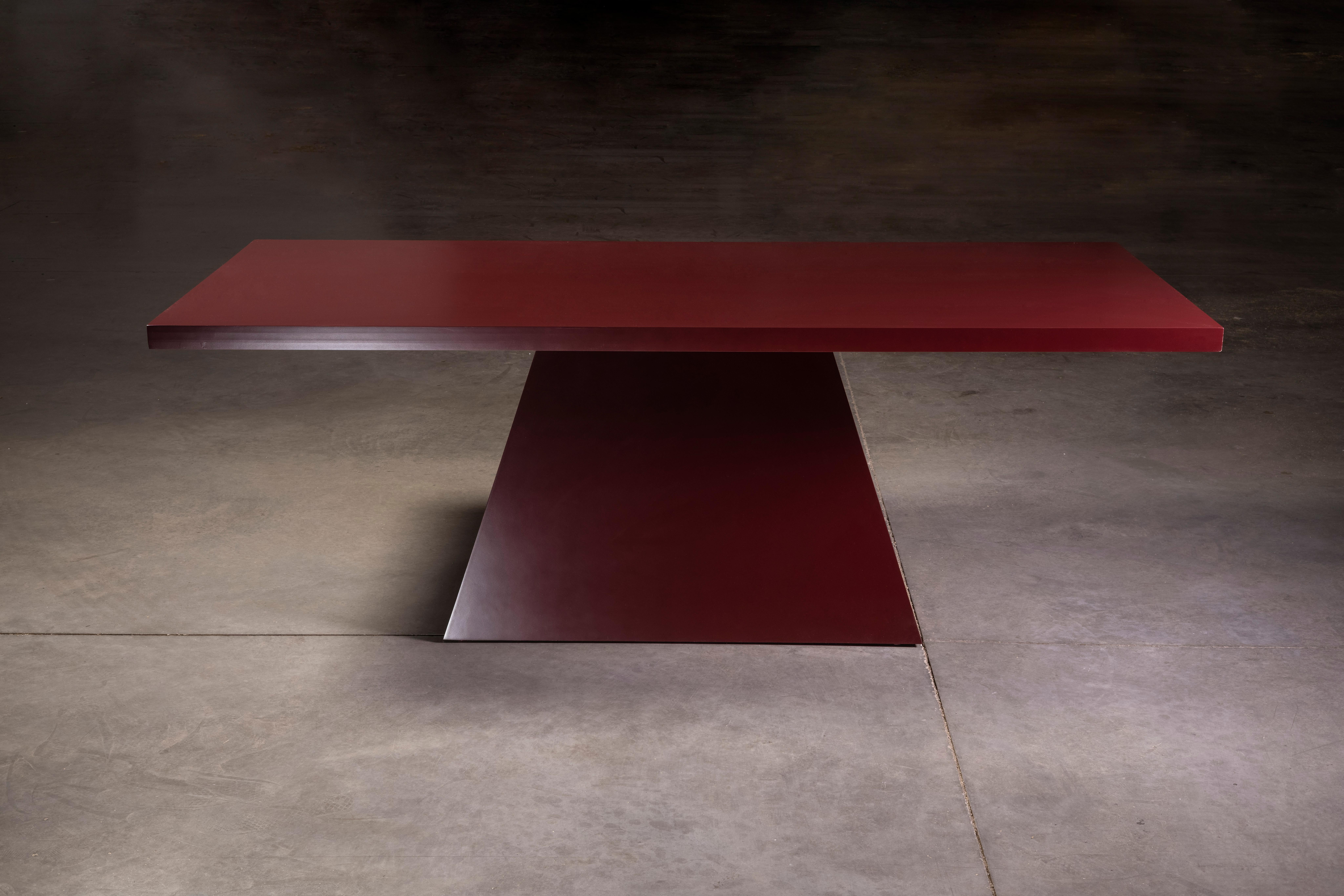 BDR Dining Table in Deep Dark Red Smooth Finish Lacquer by No Age Studio
Dimensions: D 114.3 x W 215.9 x H 81.3 cm. 
Materials: Lacquer.

No Age Studio - Handcrafted Furniture

Every piece we create is made to order, crafted with care and precision