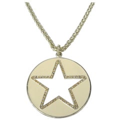 Be a STAR Enameled Crystal Long Necklace Pendant New, Never worn 1990s