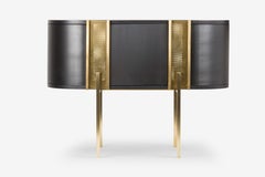 Be-Lieve Console in Iron and Matte Brass-Plated, Handcrafted by Mingardo