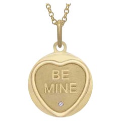 Be Mine Love Hearts Diamond and 9 Karat Yellow Gold Pendant Necklace