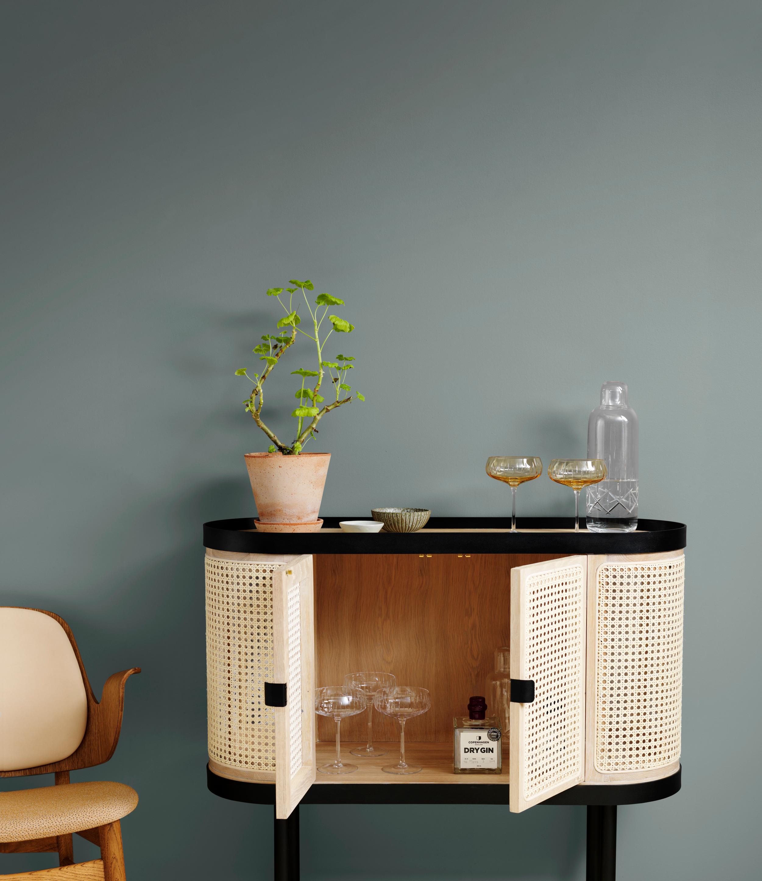 Scandinavian Modern Be My Guest Cane Bar Cabinet by Charlotte Høncke for Warm Nordic For Sale