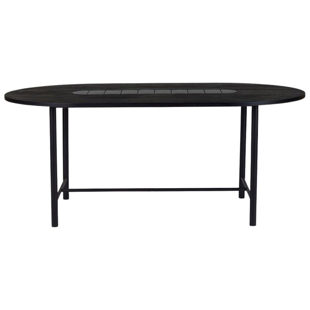 Tavolo da pranzo Be My Guest 180 Oak nero Piastrelle nere morbide di Warm Nordic