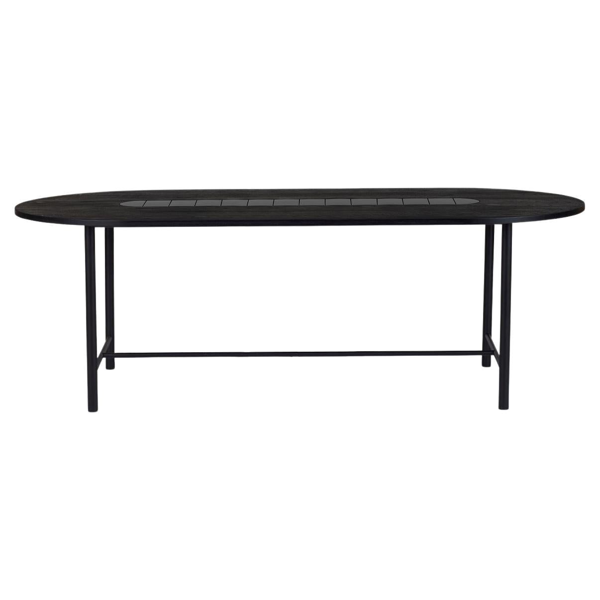 Be My Guest Dining Table 240 Black Oak Soft Black Tiles by Warm Nordic For Sale