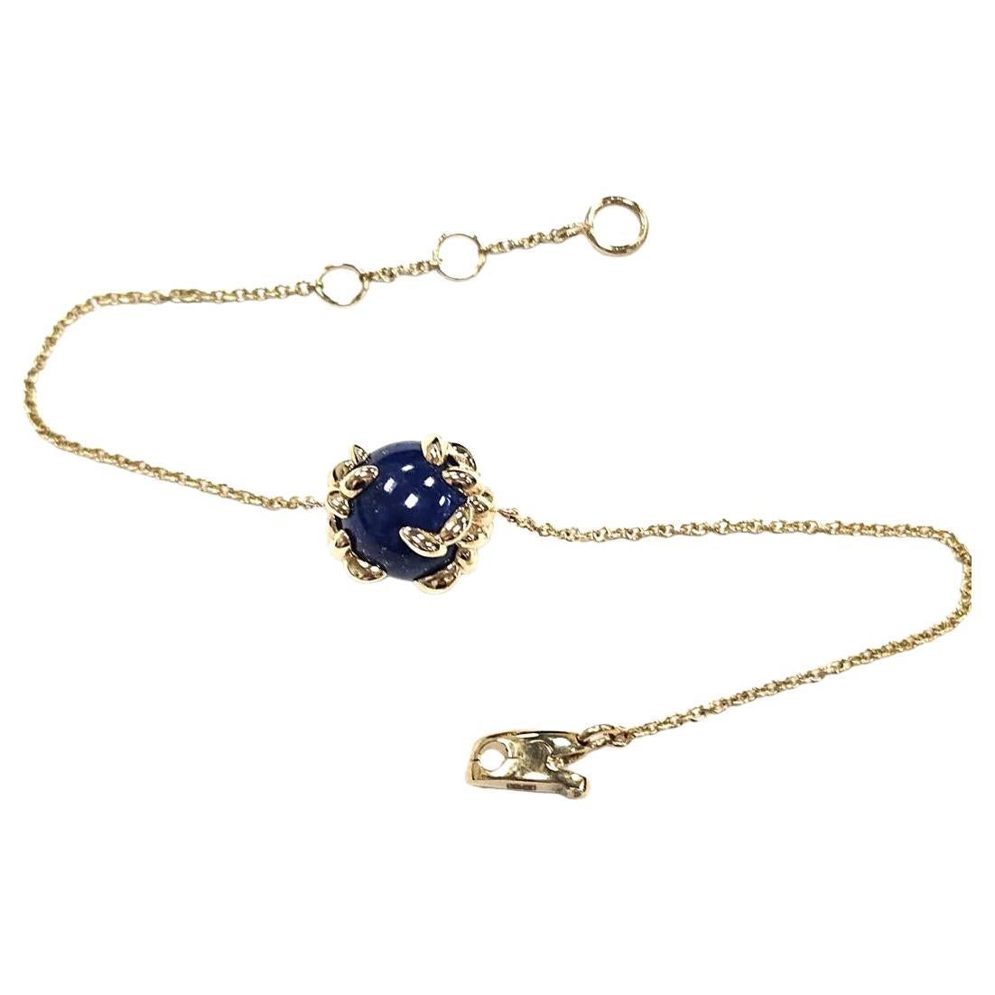 Bea Bongiasca 9 Karat Yellow Gold Lapis Lazuli Bead Bracelet