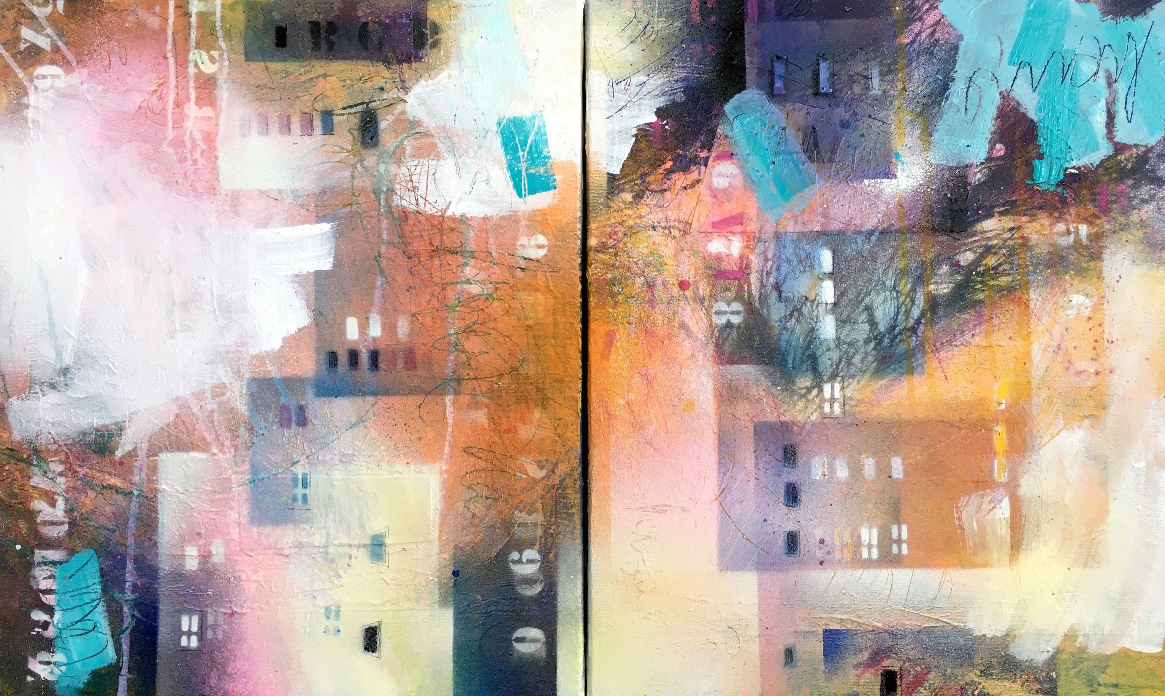home IV/V (diptychon), Mixed Media on Canvas