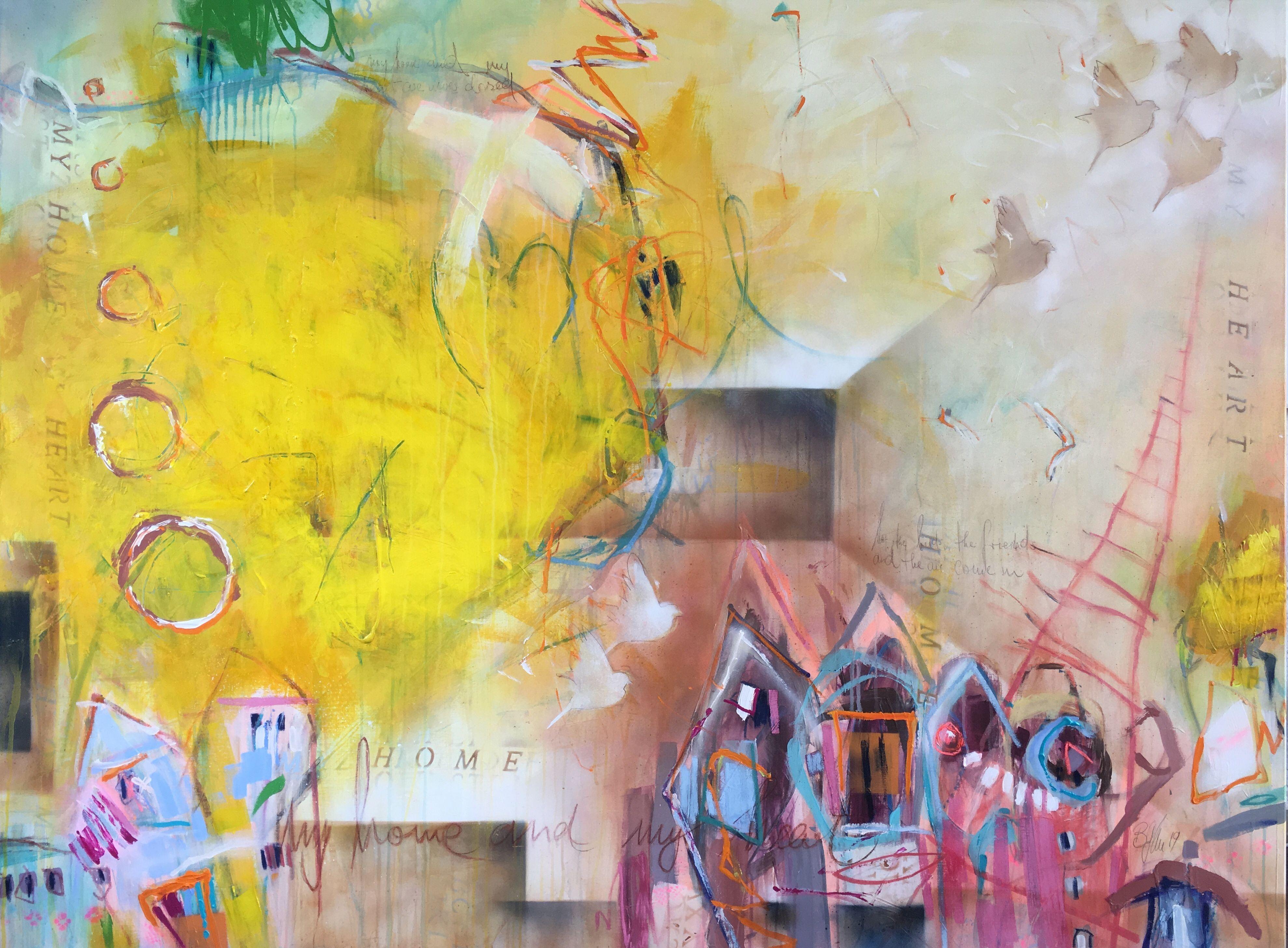 my home and my heart VI (XXL), Mixed Media on Canvas – Mixed Media Art von Bea Garding Schubert