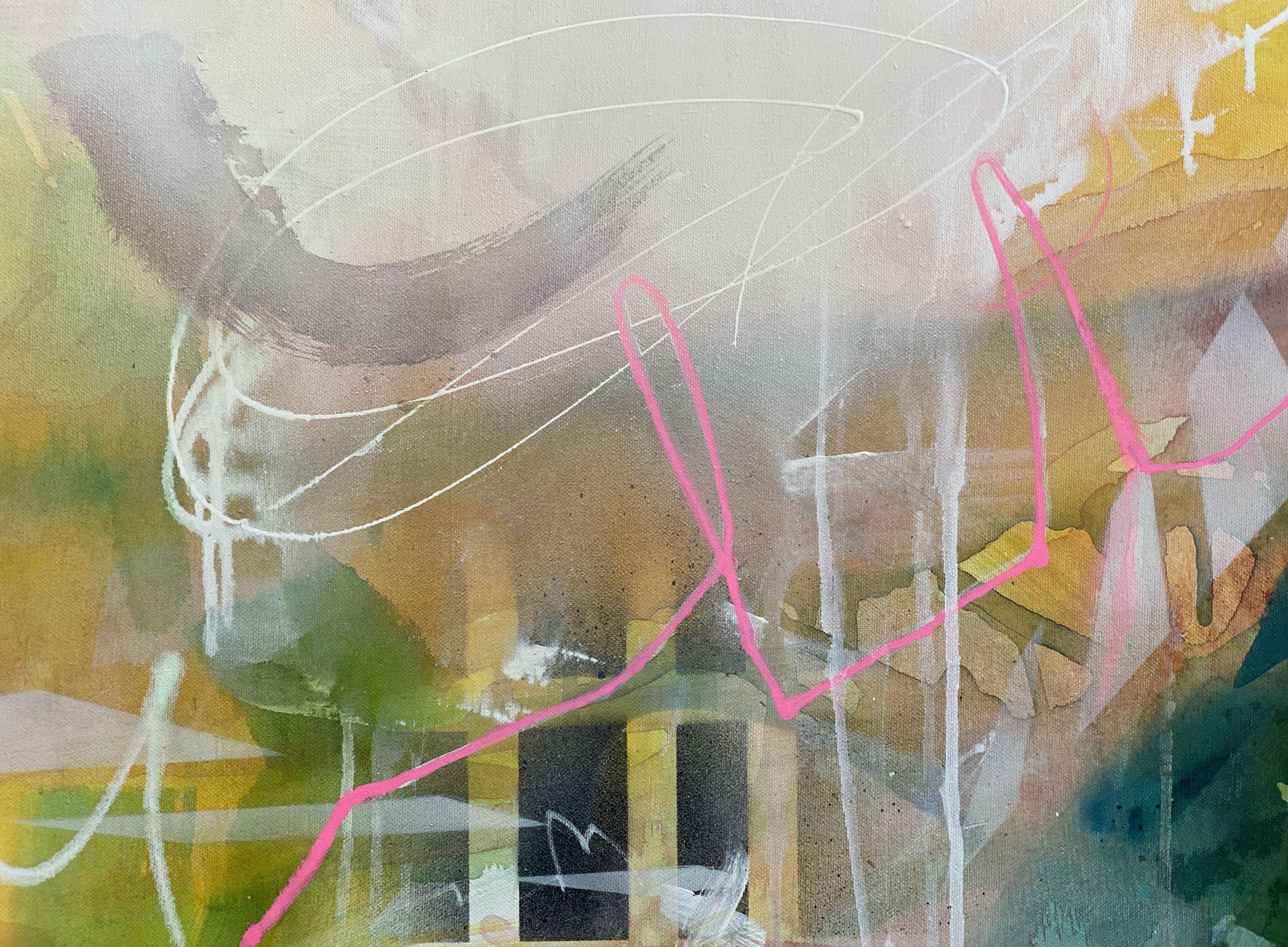 Never Stop Dreaming No.4, Pittura, Acrilico su tela - Abstract Painting Beige di Bea Garding Schubert