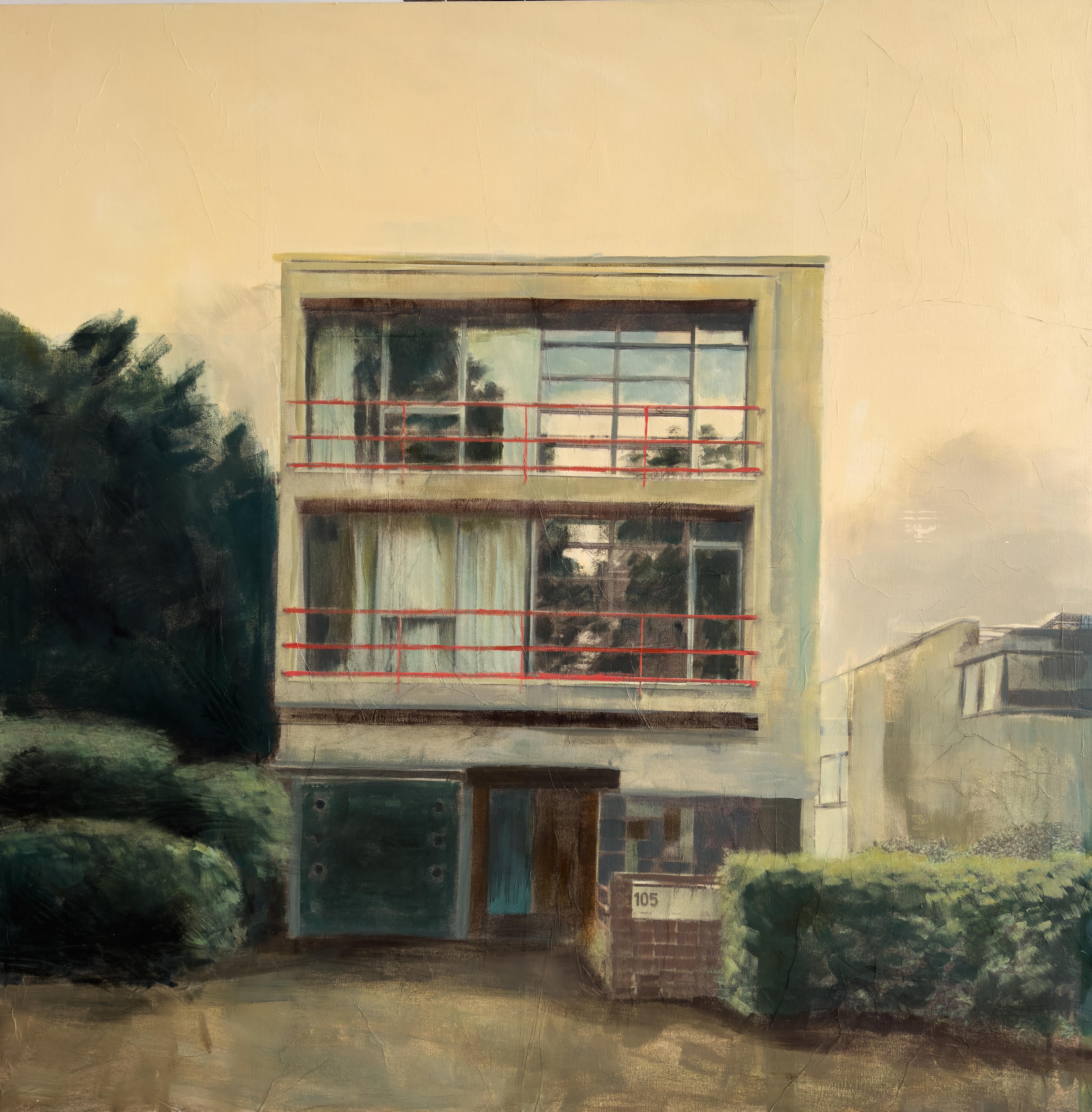 “DE KONINCK HOUSE”
120X120 CM
ACRYLIC ON LINEN
2023

The artist, Bea Sarrias, has developed much of her work in Barcelona, where she studied Fine Arts and soon became interested in architecture and the portrayal of iconic spaces. Her work, based on