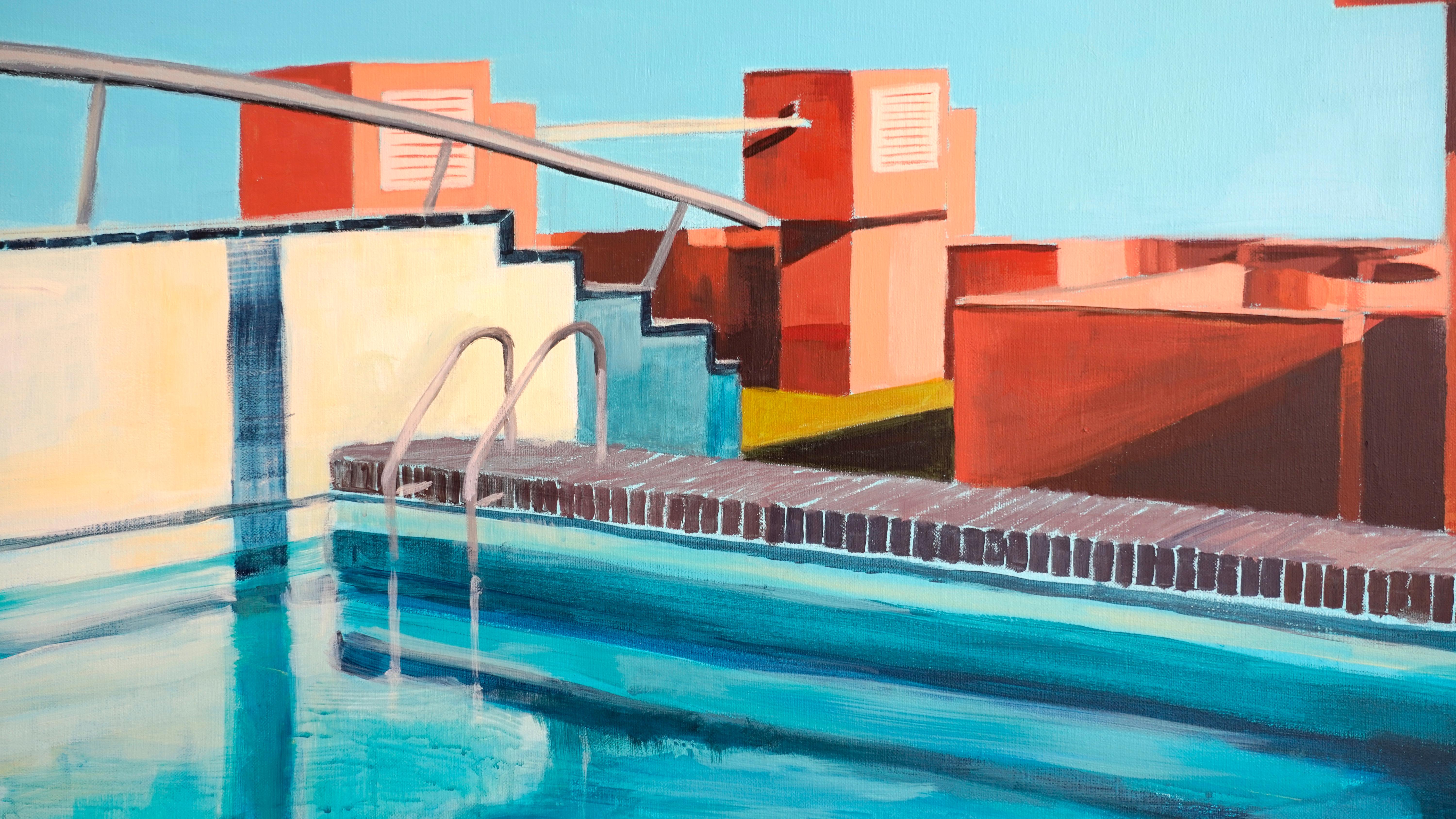 CONTEMPORARY Fine Art Architecture Spanish Bea Sarrias 2023 Summer in the city For Sale 2
