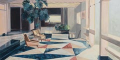 Gio Ponti, Villa Planchart, Caracas, WARM LIGHT 60x120 cm Acrylic 2024