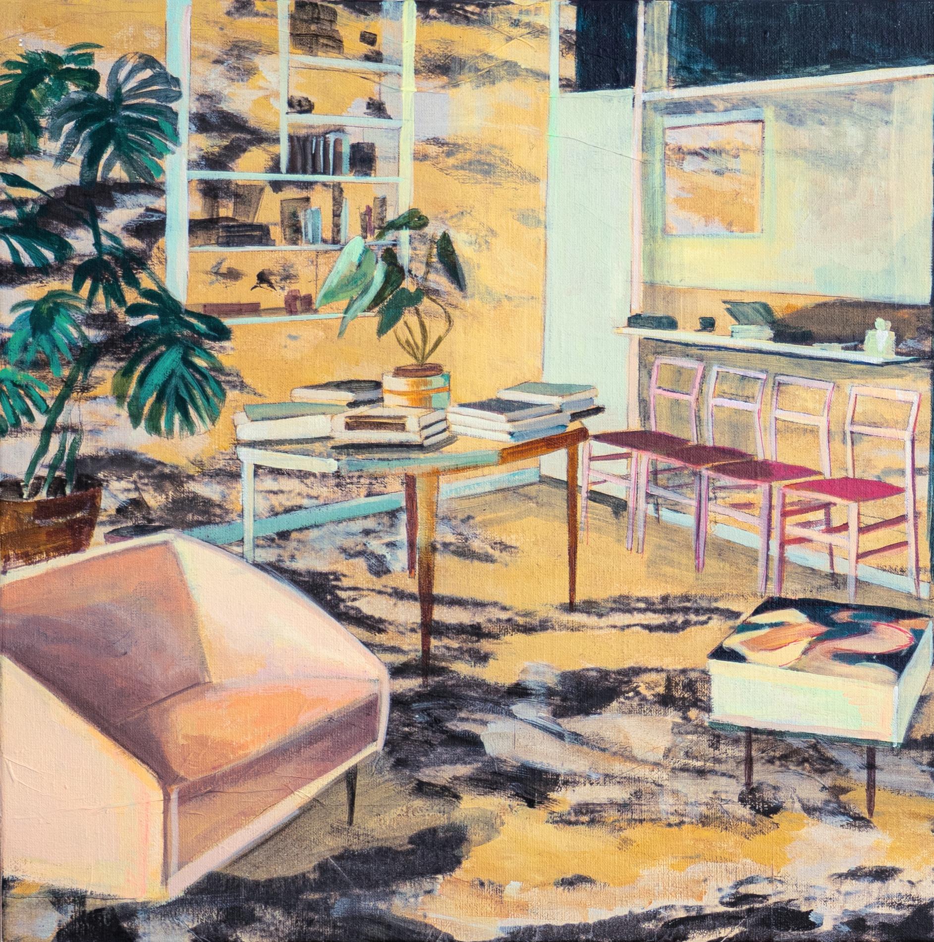 Figurative Painting Bea Sarrias  - HOME Gio Ponti - acrylic on japanese paper (framed)