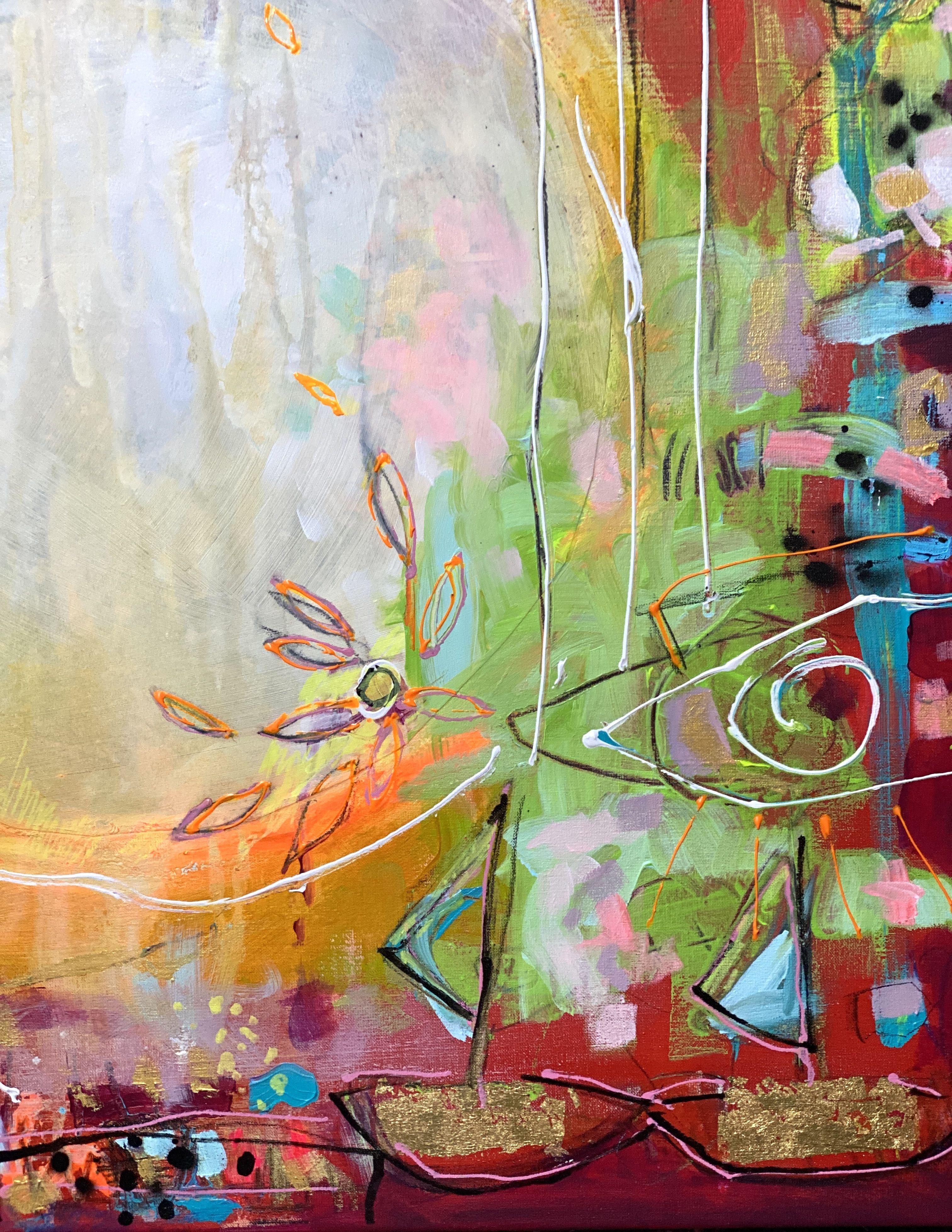 At Home Is The End Of The World No.2, Painting, Acrylic on Canvas - Brown Abstract Painting by Bea Schubert