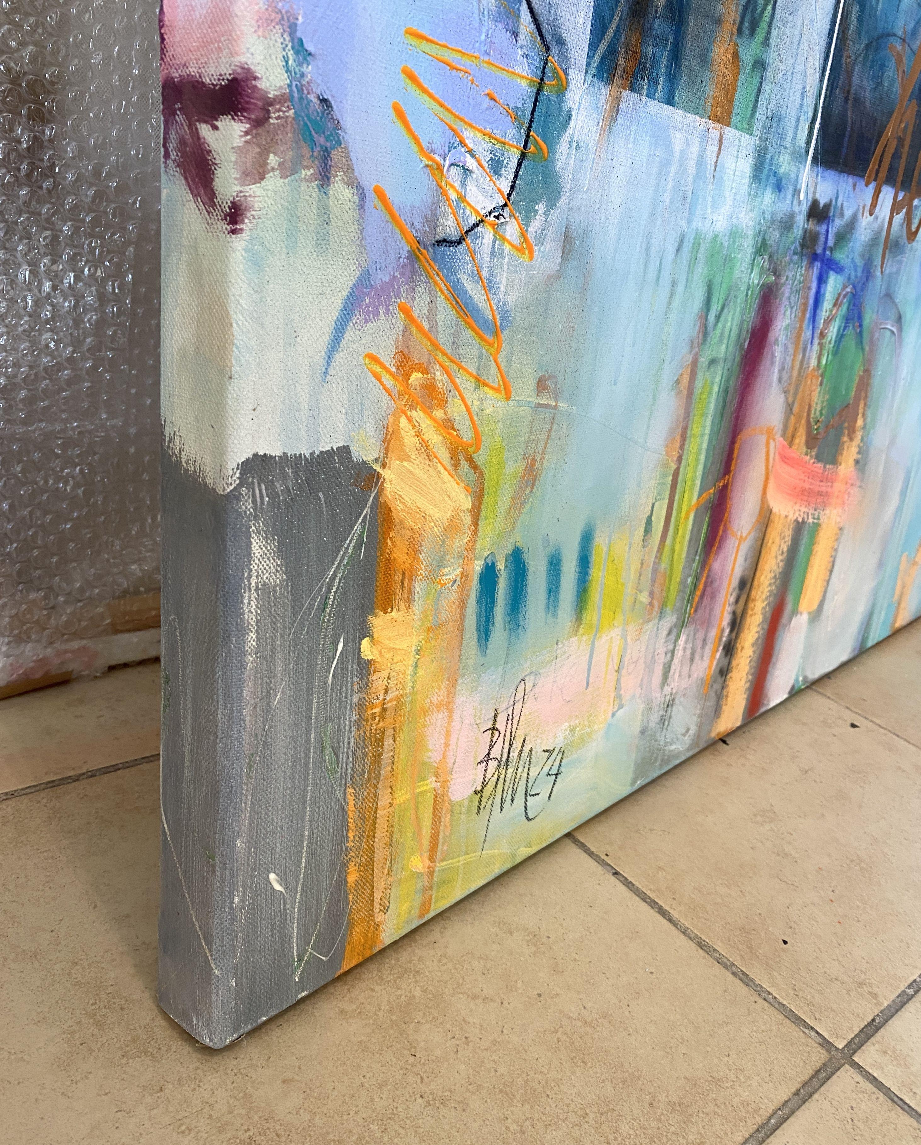 ¿Te encanta esta obra de arte? Está en la final del Premio Artista de Mallorca 2024, y actualmente en exposición. Ponte en contacto con el equipo de conservadores para reservar.   Pintura: Acrílico, pintura en spray, pasteles, lápices de colores