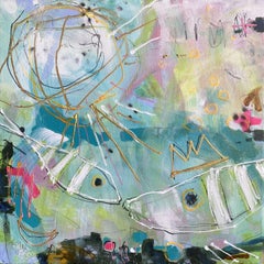 Fishes in Love No.1  (framed), Painting, Acrylic on Canvas