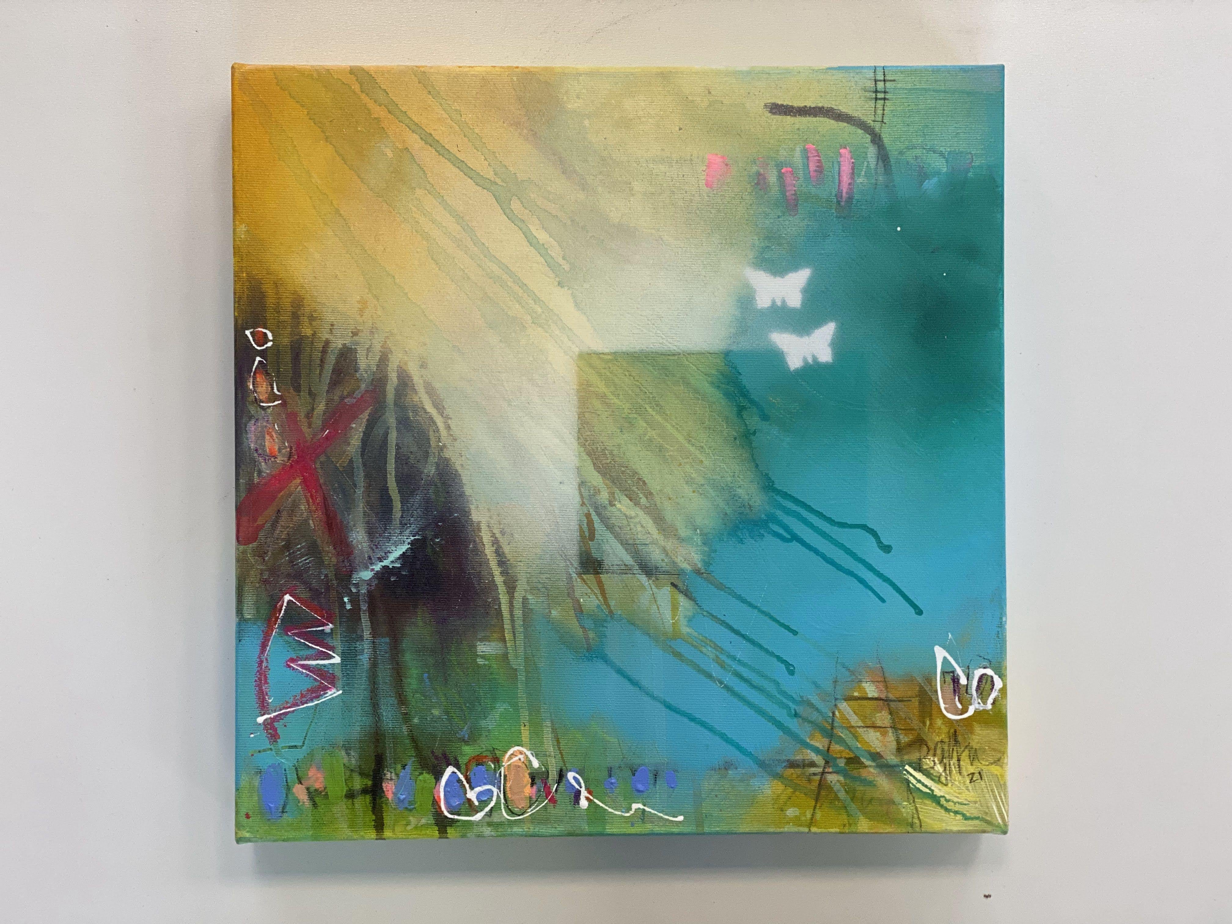 Fly me to the Moon No...2, Gemälde, Acryl auf Leinwand (Abstrakt), Painting, von Bea Schubert