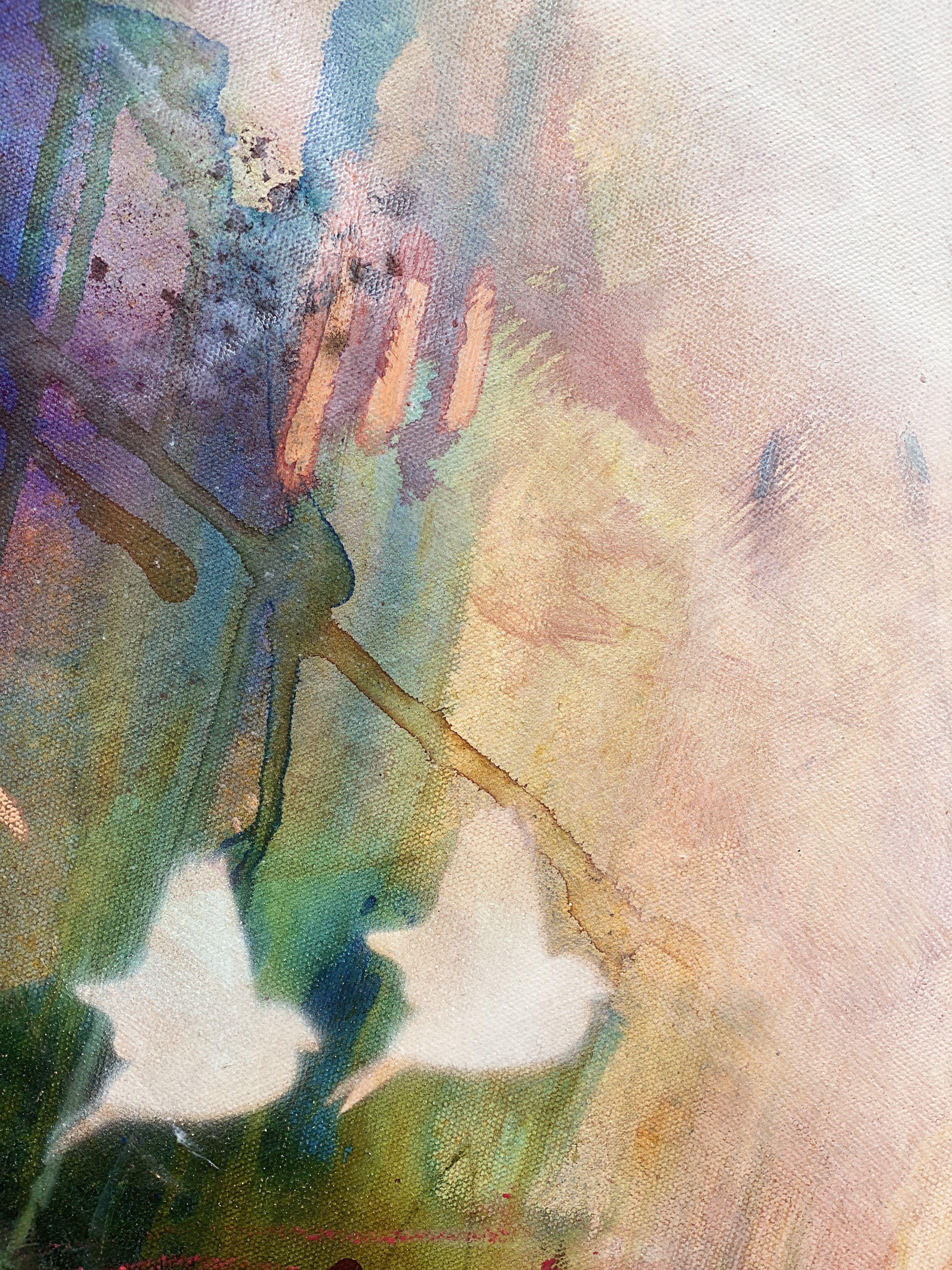 Fliegende Heimat Nr.6, Gemälde, Acryl auf Leinwand (Beige), Abstract Painting, von Bea Schubert