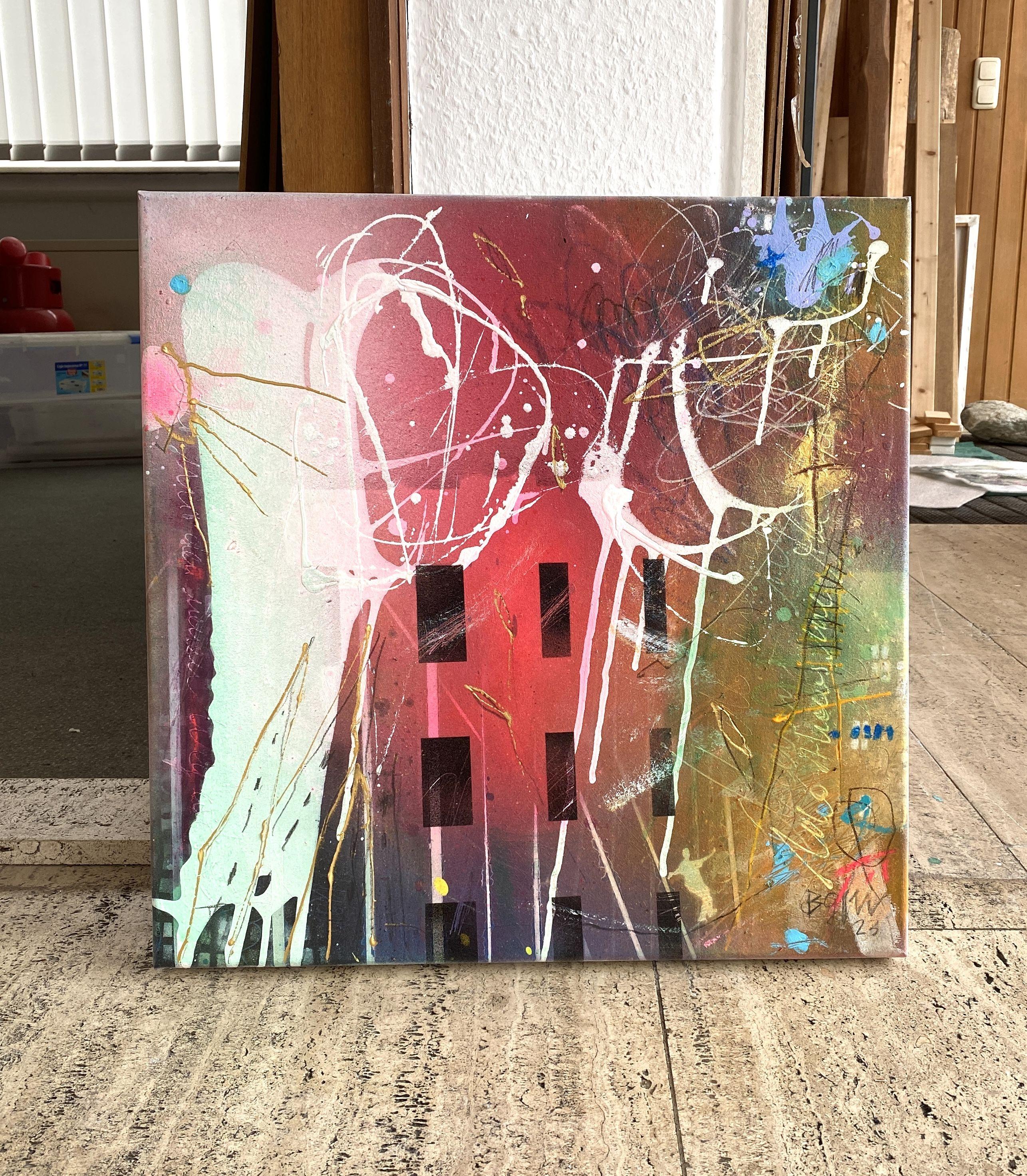 Home Is Love No.4, Painting, Acrylic on Canvas - Brown Abstract Painting by Bea Schubert