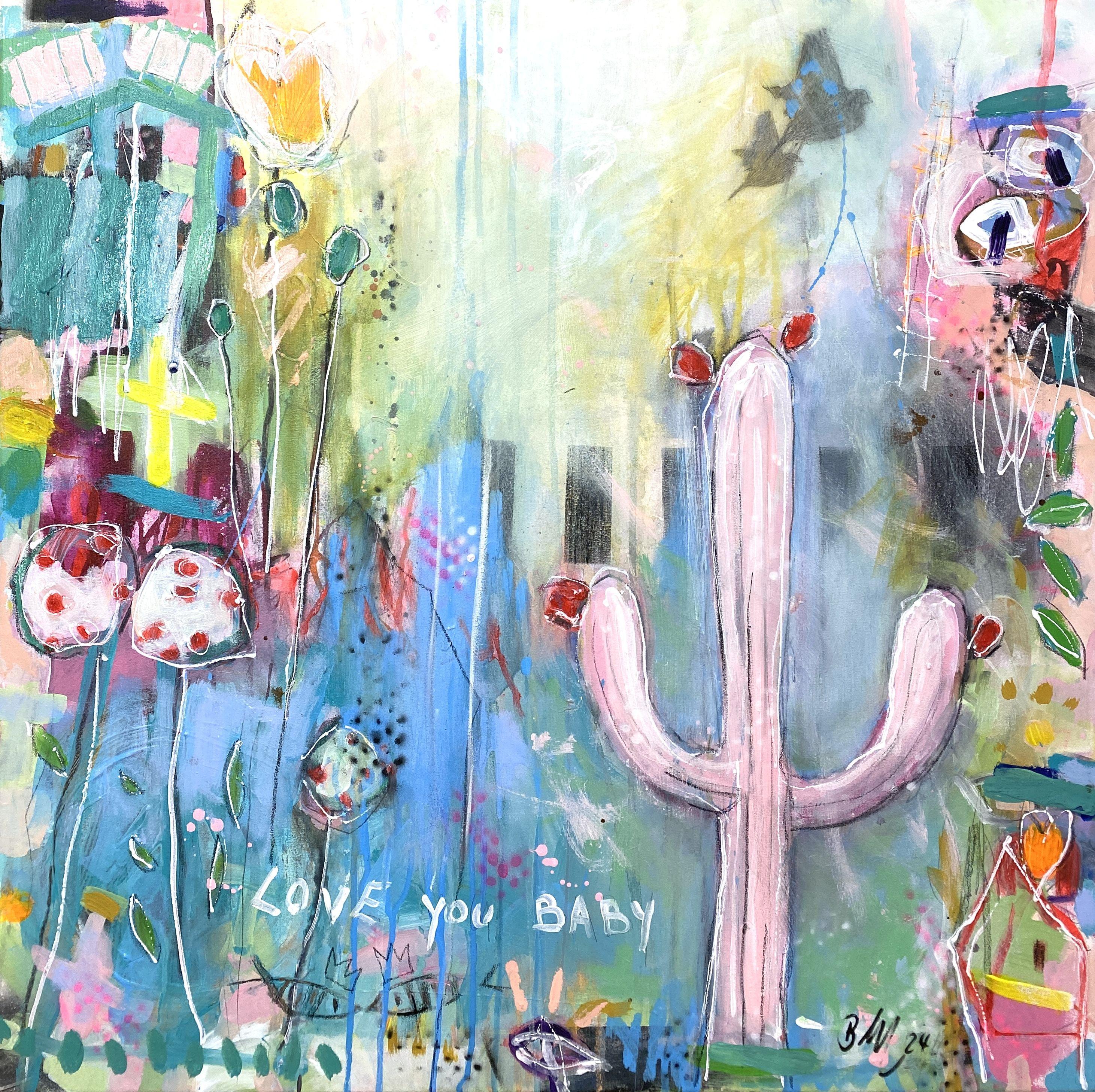 Love you, baby No.2, Gemälde, Acryl auf Leinwand – Painting von Bea Schubert