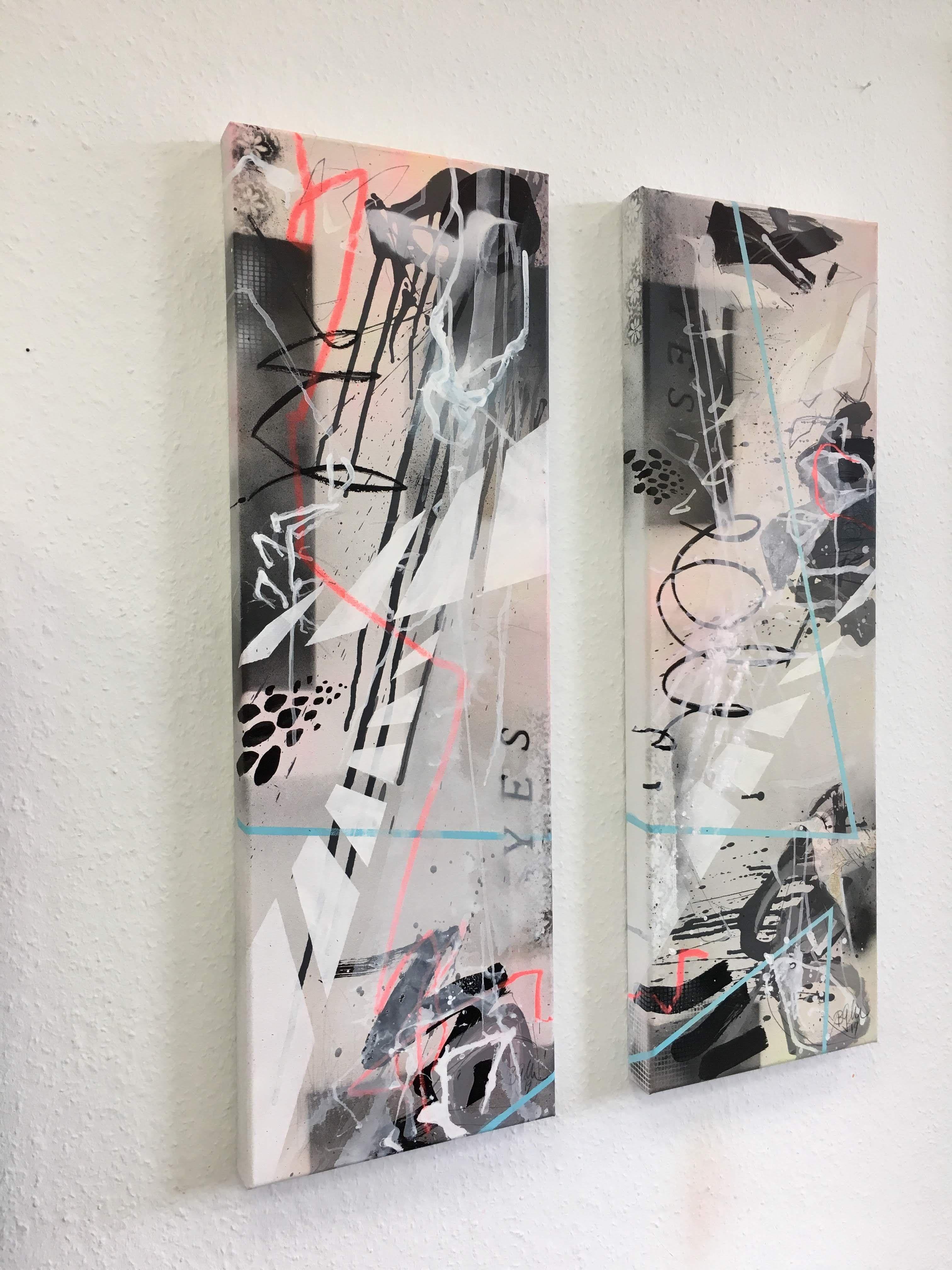 YES No.1 - inspired by Yoko Ono (2 pieces), Painting, Acrylic on Canvas For Sale 3