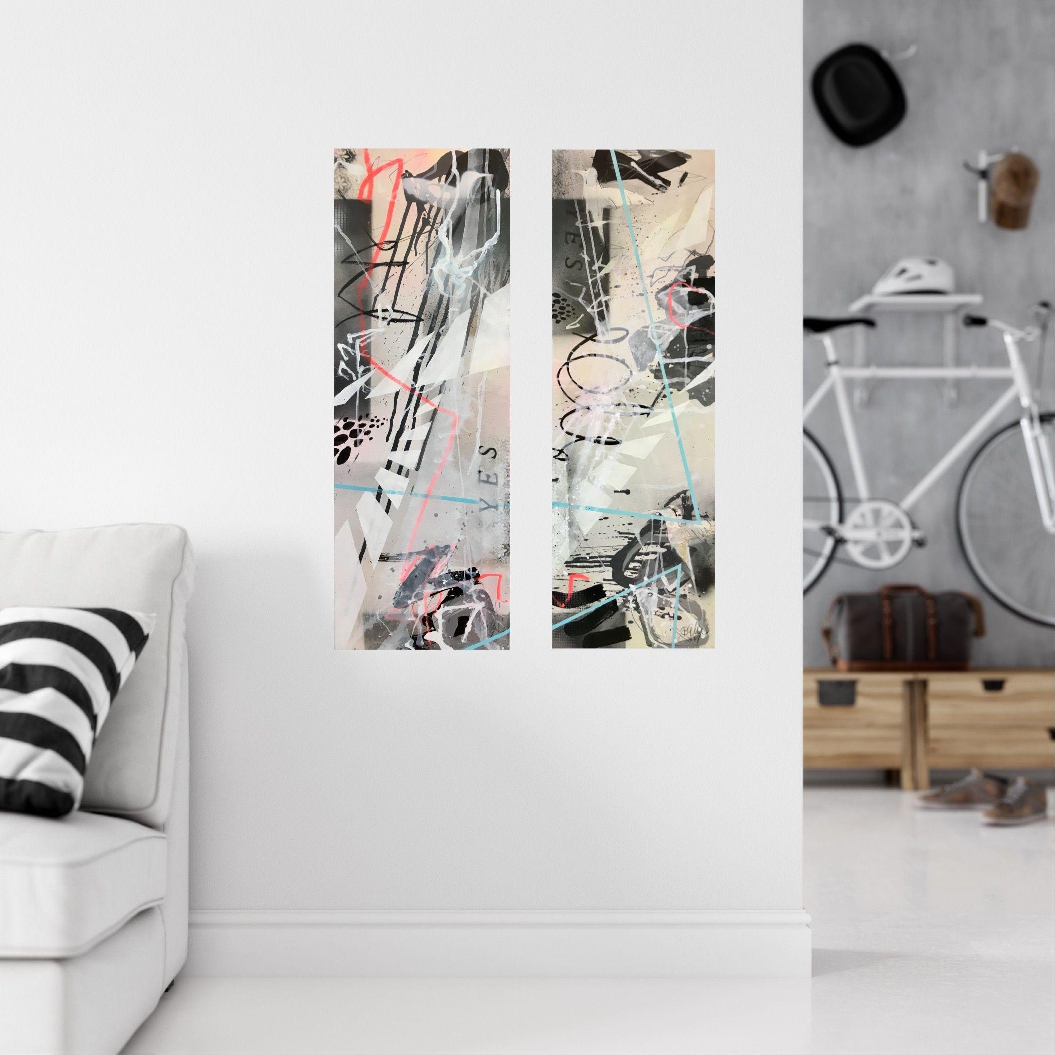 YES No.1 - inspired by Yoko Ono (2 pieces), Painting, Acrylic on Canvas For Sale 4