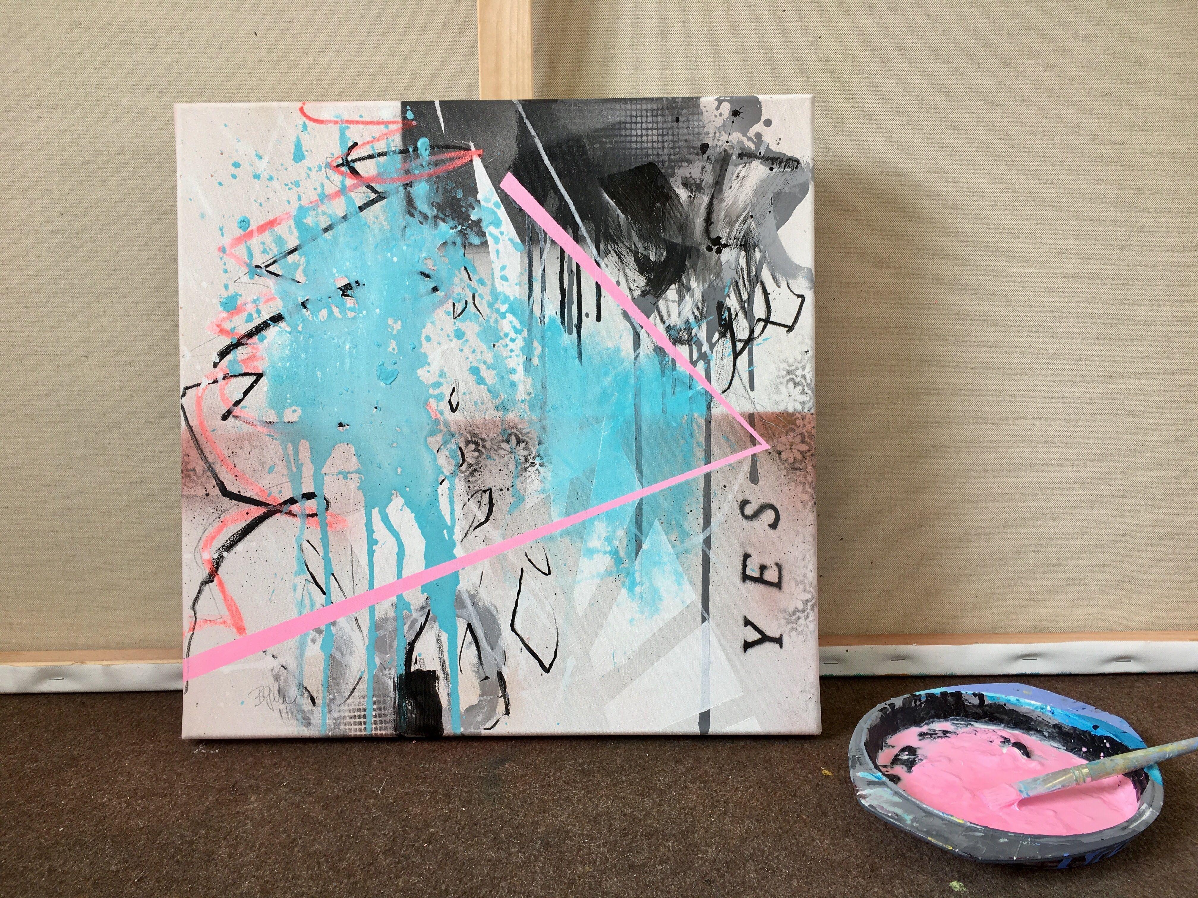 YES No.2 - inspired by Yoko Ono, Painting, Acrylic on Canvas For Sale 4