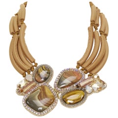 BEA VALDES : Collier ras-du-cou avec perles « bugal » en cristal de jaspe Kittur, fabriqué à la main