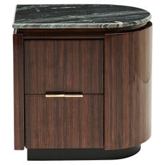 Mesilla de noche derecha de madera y mármol Bea