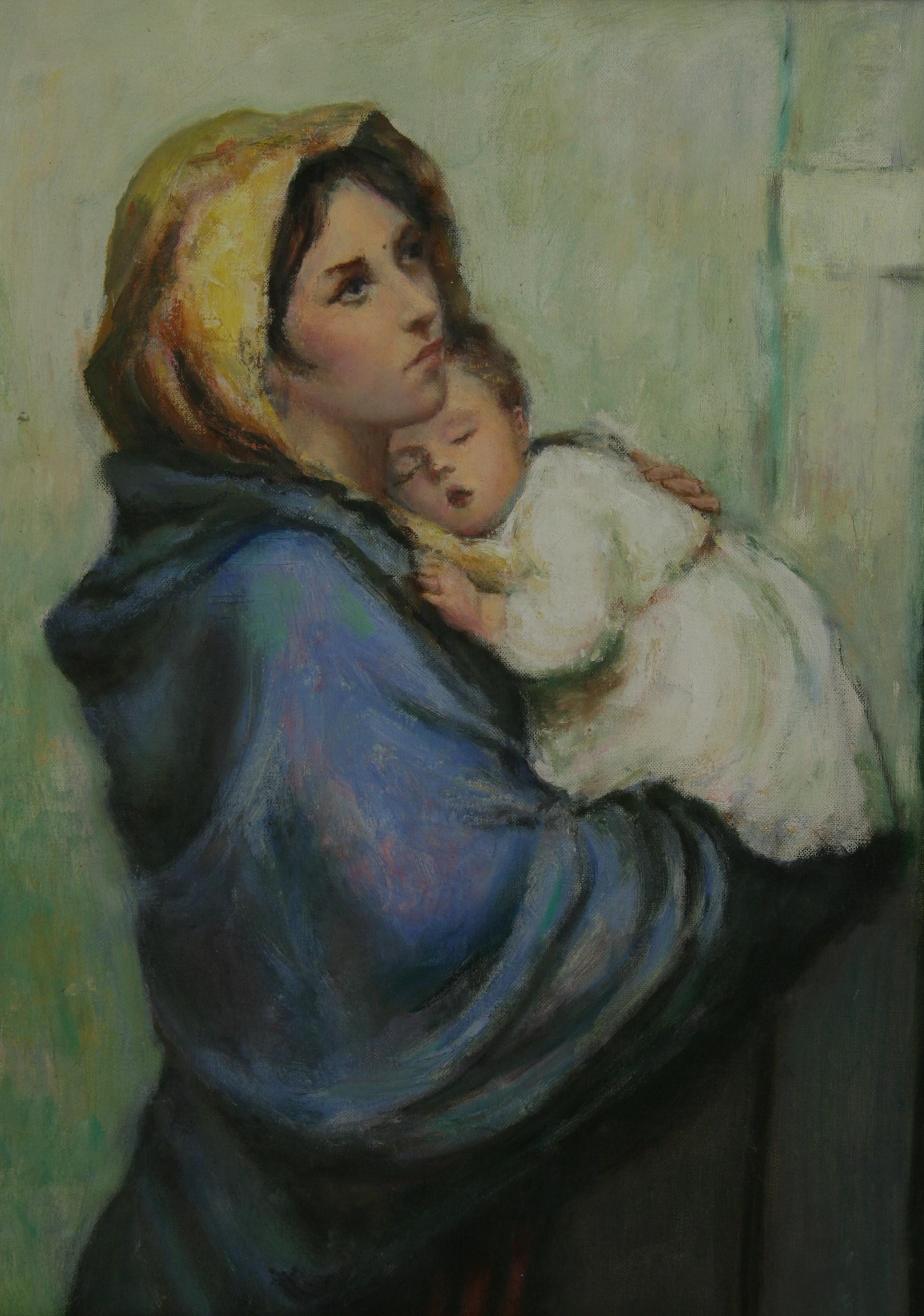 5-3757 Mother and Child oil painting
Signed Bea Wynn