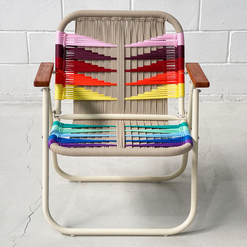 - Trama 5 - main color: sand - secondary colors: colorful.
- structure color: duna

beach chair, country chair, garden chair, lawn chair, camping chair, folding chair, stylish chair, funky chair, armchair

DENGÔ -
A handmade work, which takes all