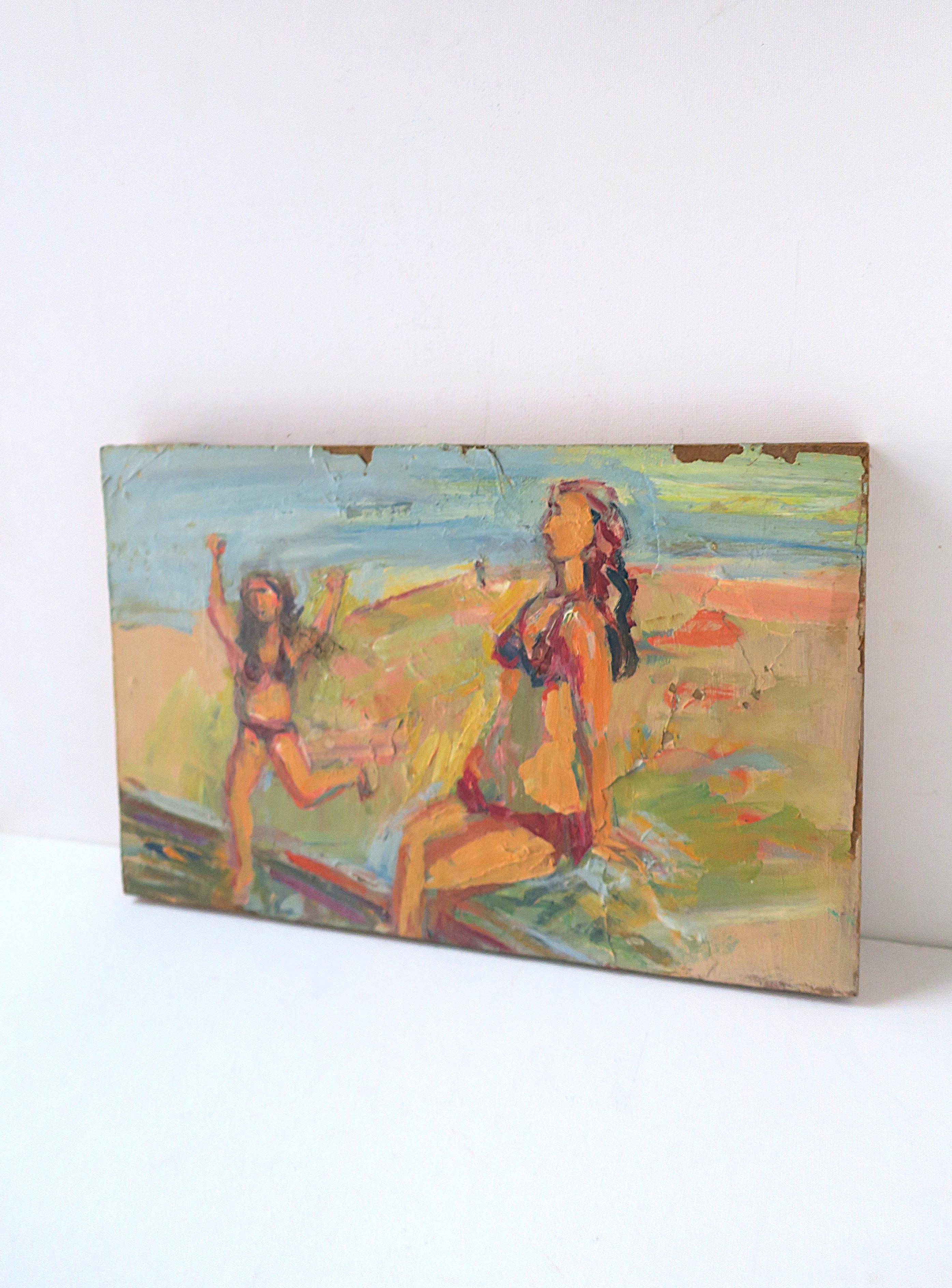 Strand Bikini Sommer Kunstwerk Malerei im Zustand „Gut“ im Angebot in New York, NY