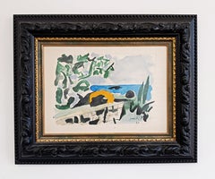 "Beach" by Edo Murtić, aquarelle, Yugoslavia 1991