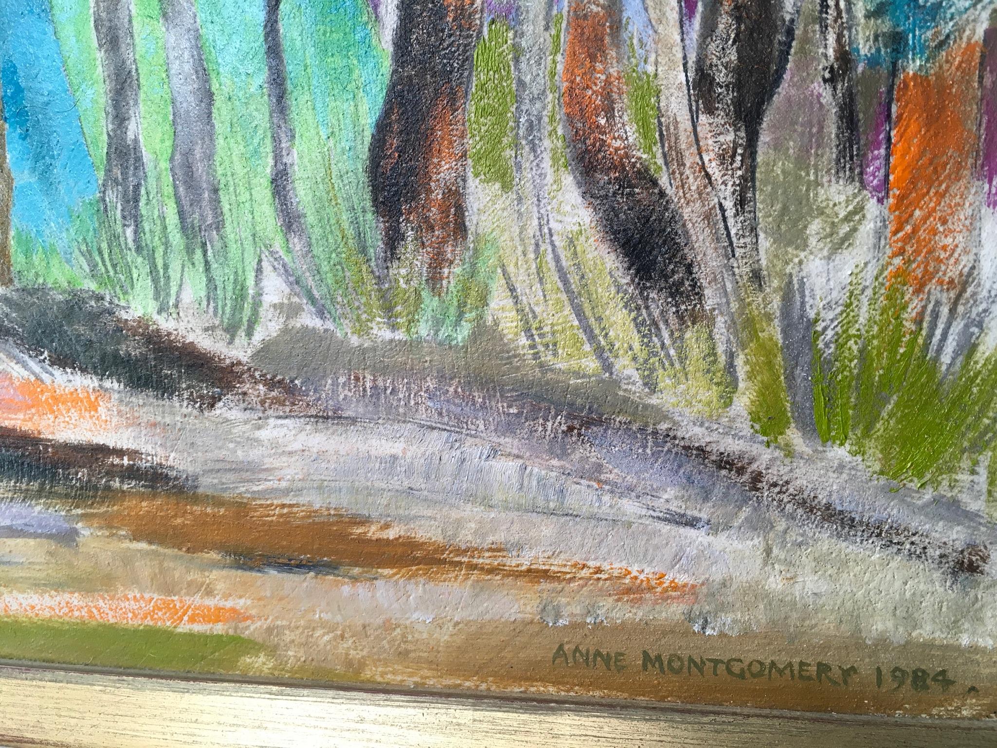 'Beach Camp' Modernist Oil Painting Signed Anne Montgomery, 1984 For Sale 1