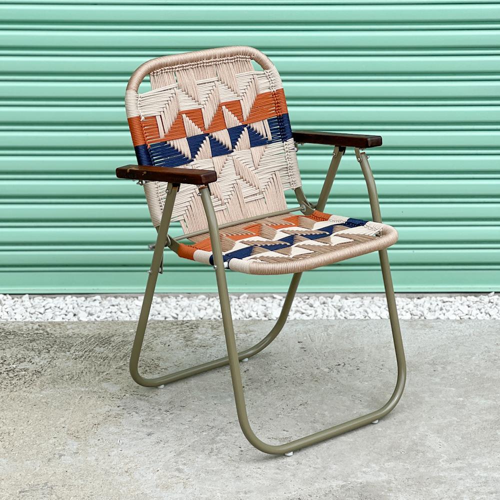 Brazilian Beach chair high Japú Trama 10  - Outdoor area Garden and Lawn Dengô Brasil For Sale