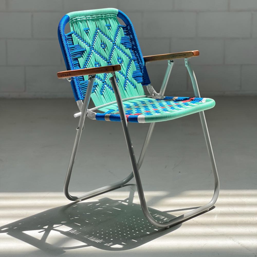 Brazilian Beach chair high Japú Trama 4 - Outdoor area Garden and Lawn Dengô Brasil For Sale