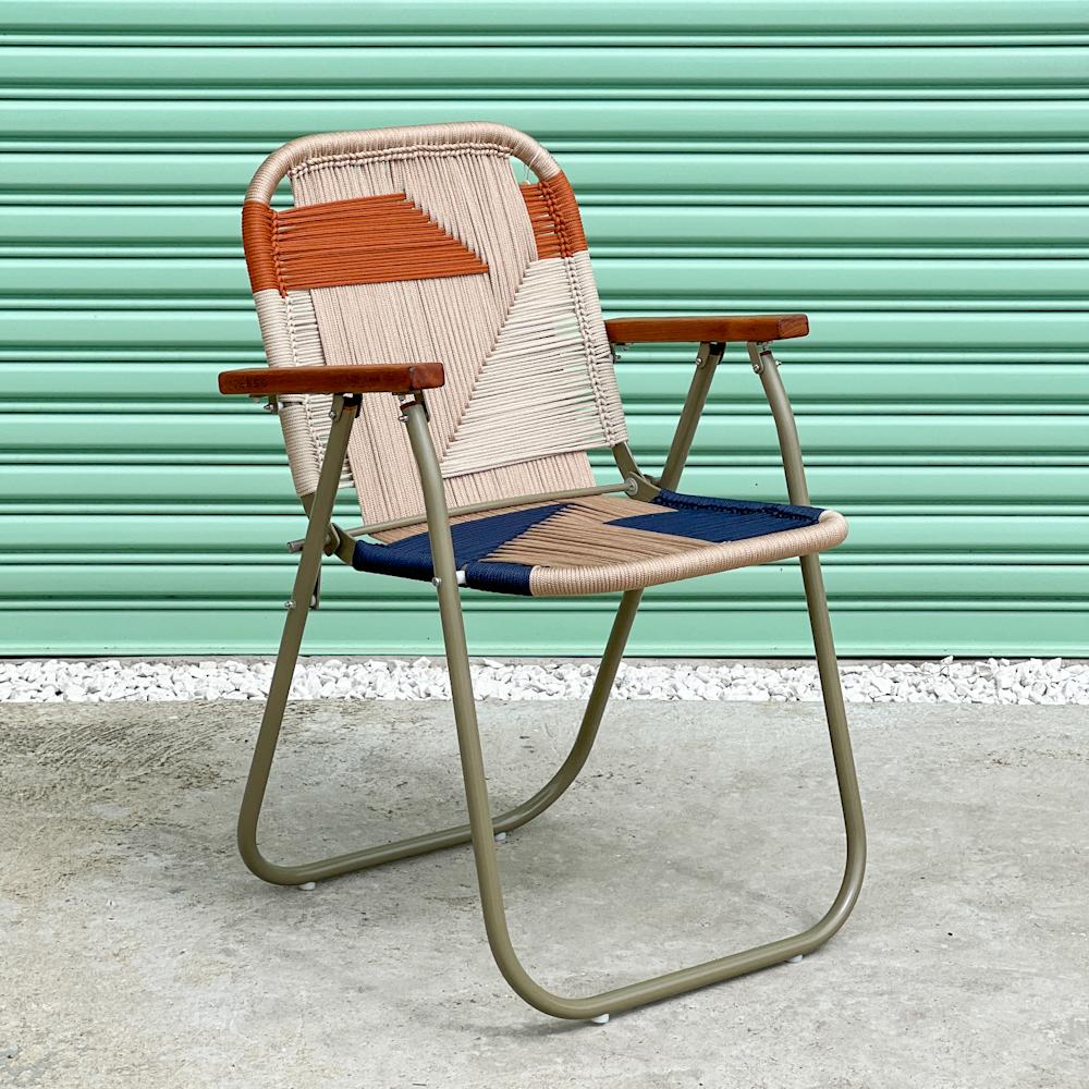 Hand-Woven Beach chair high Japú Trama 7  - Outdoor area Garden and Lawn Dengô Brasil For Sale