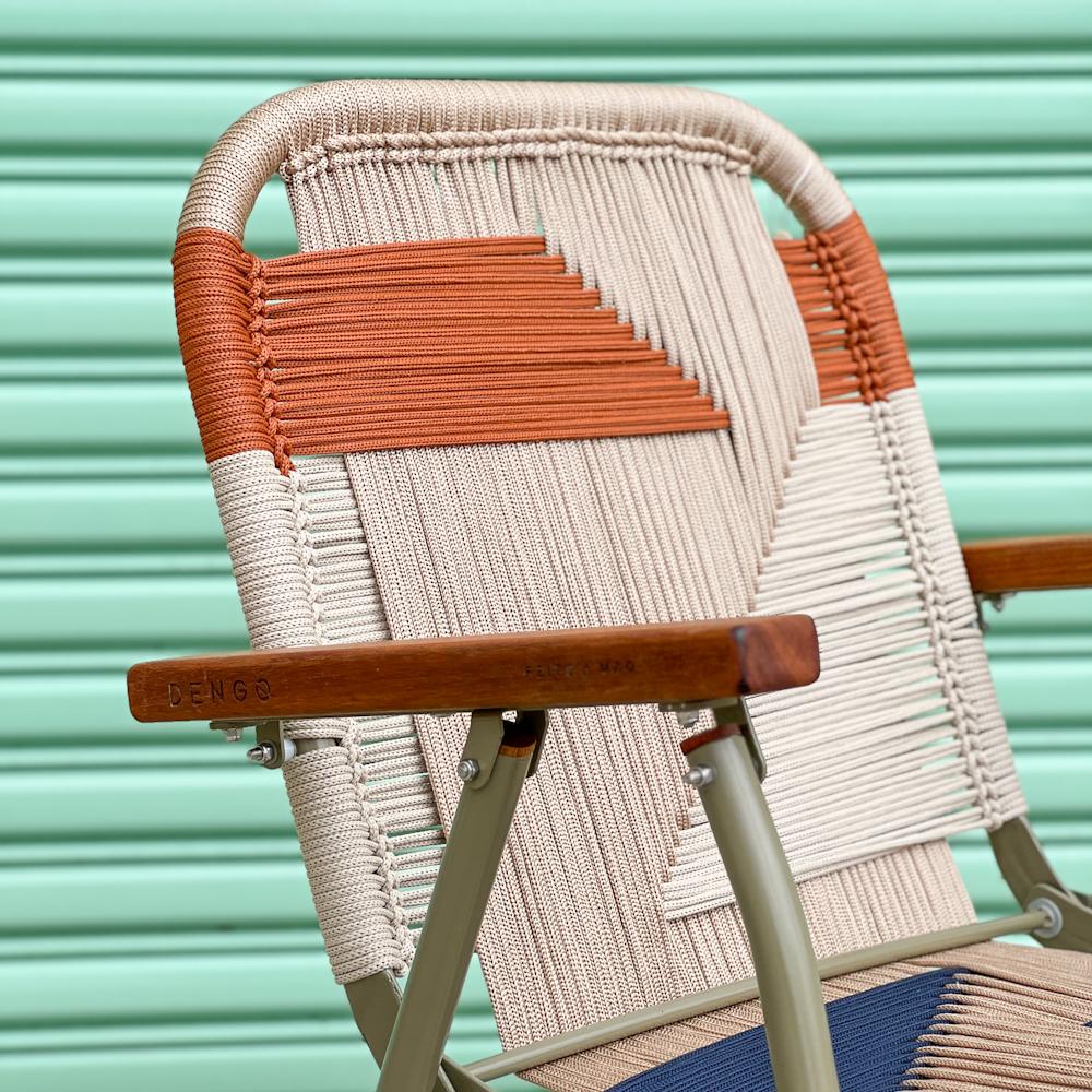 Beach chair high Japú Trama 7  - Outdoor area Garden and Lawn Dengô Brasil For Sale 1