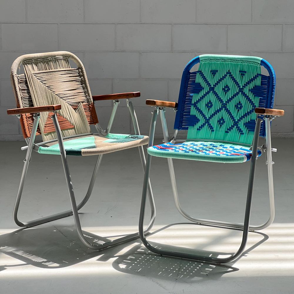 Contemporary Beach chair high Japú Trama Classic  - Outdoor area Garden and Lawn Dengô Brasil For Sale