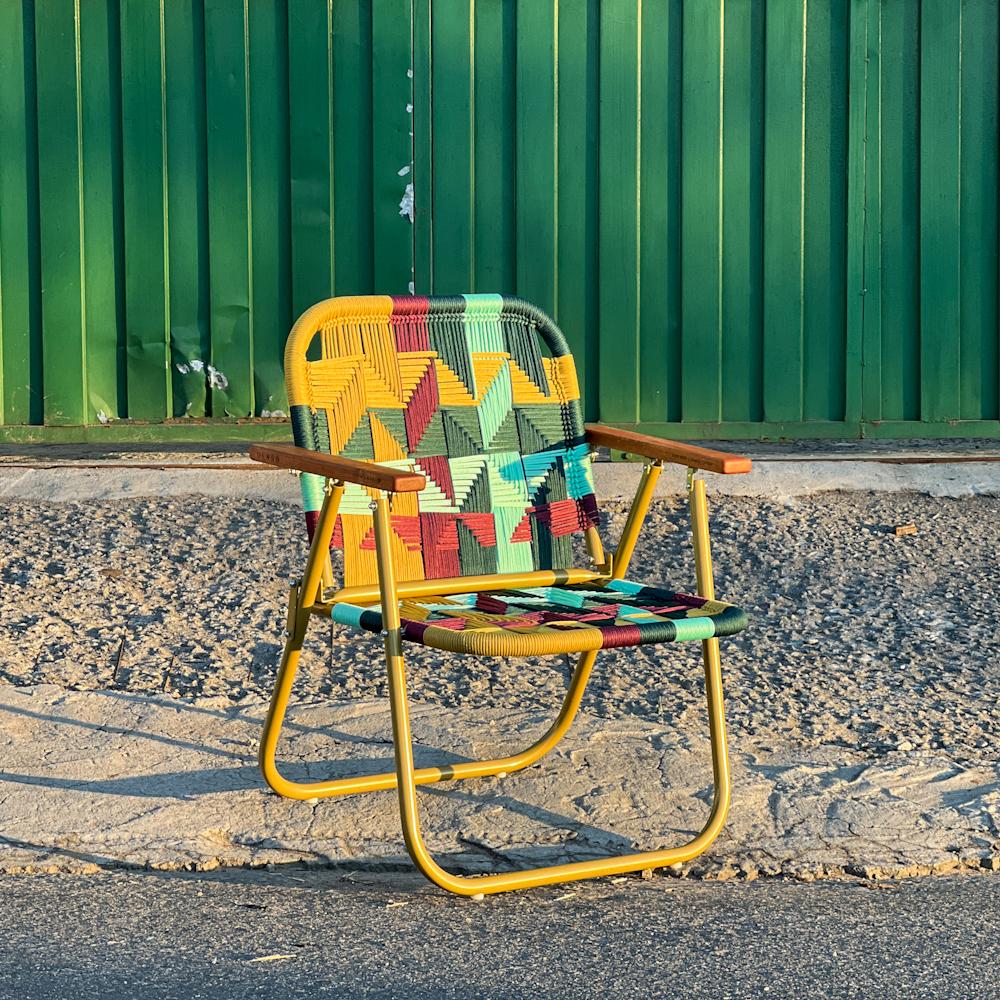 Brazilian Beach chair Japú Trama 10  - Outdoor area Garden and Lawn Dengô Brasil For Sale