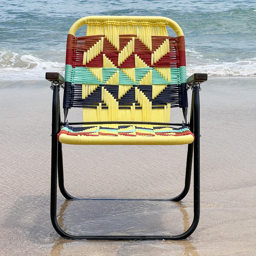Brazilian Beach chair Japú  Trama 10  yellow  - Outdoor area Garden and Lawn Dengô Brasil For Sale